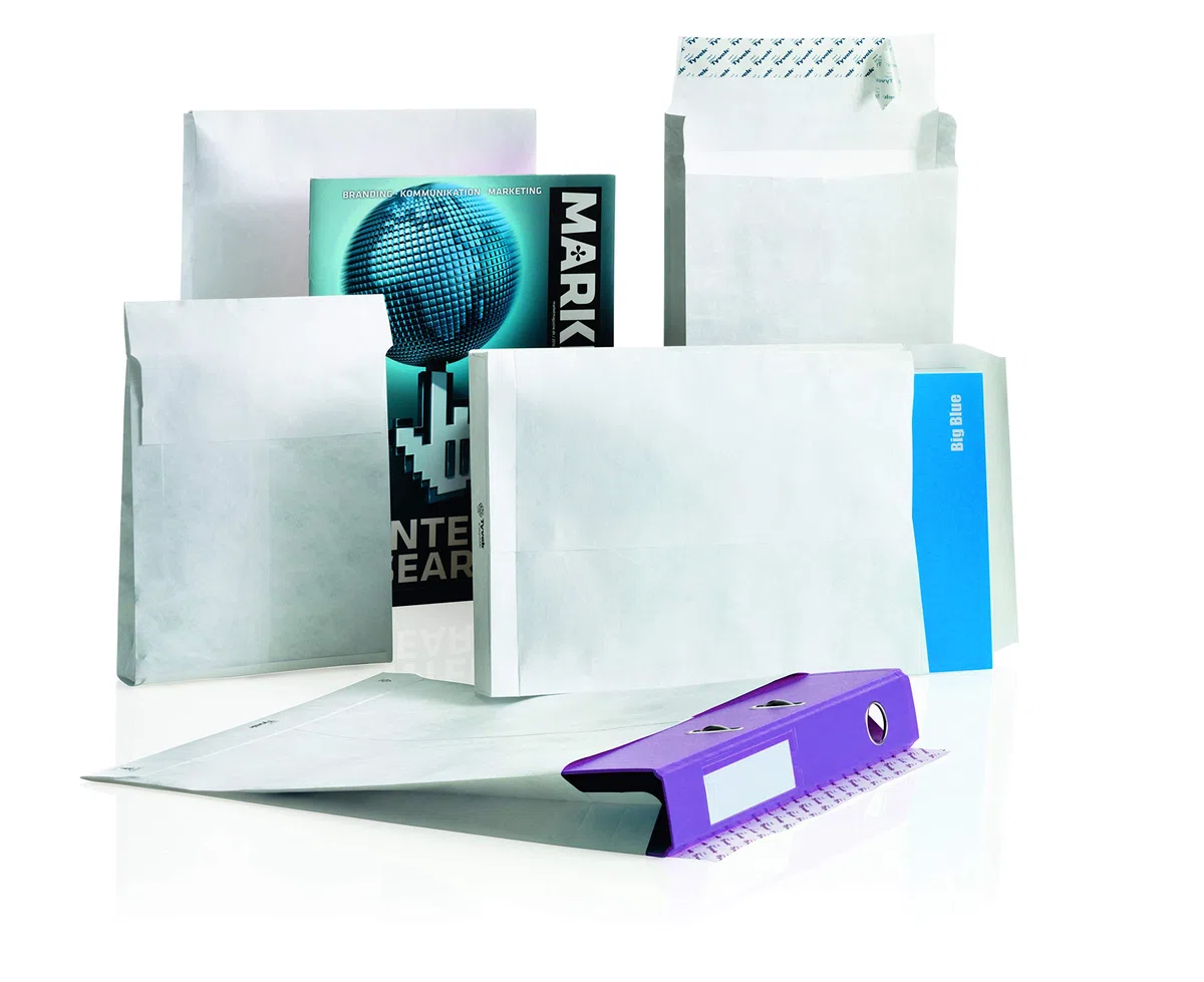 Tyvek Lot de 100 enveloppes à soufflet avec fond pointu Blanc 406 x 305 x 50 mm 55 g