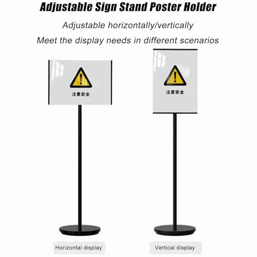 Support de panneau de sol réglable pour affichage vertical et horizontal, parfait pour le contrôle de la foule, les événements commerciaux et les avis