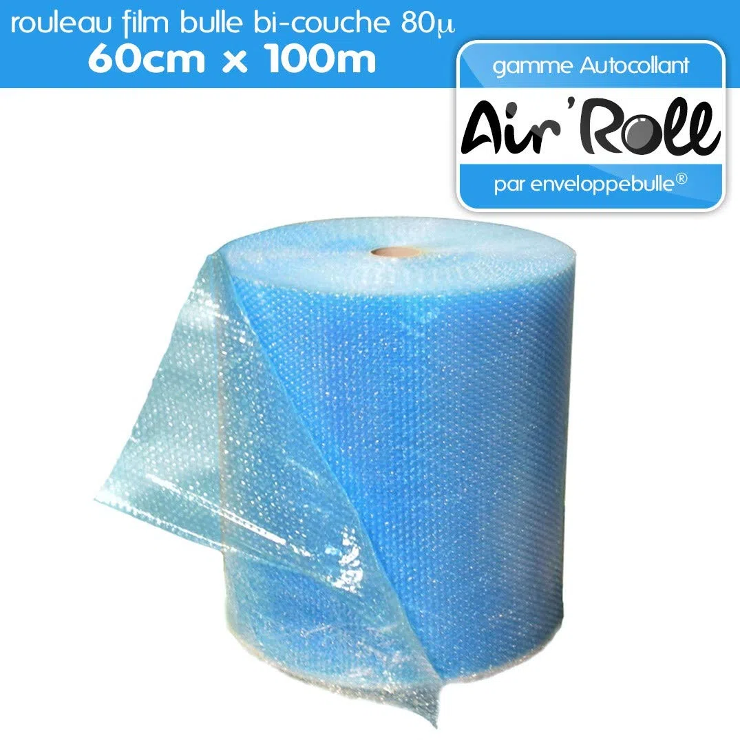 enveloppebulle 1 Rouleau de film bulle d'air largeur 60cm x longueur 100m - gamme Air'Roll AUTOCOLLANT