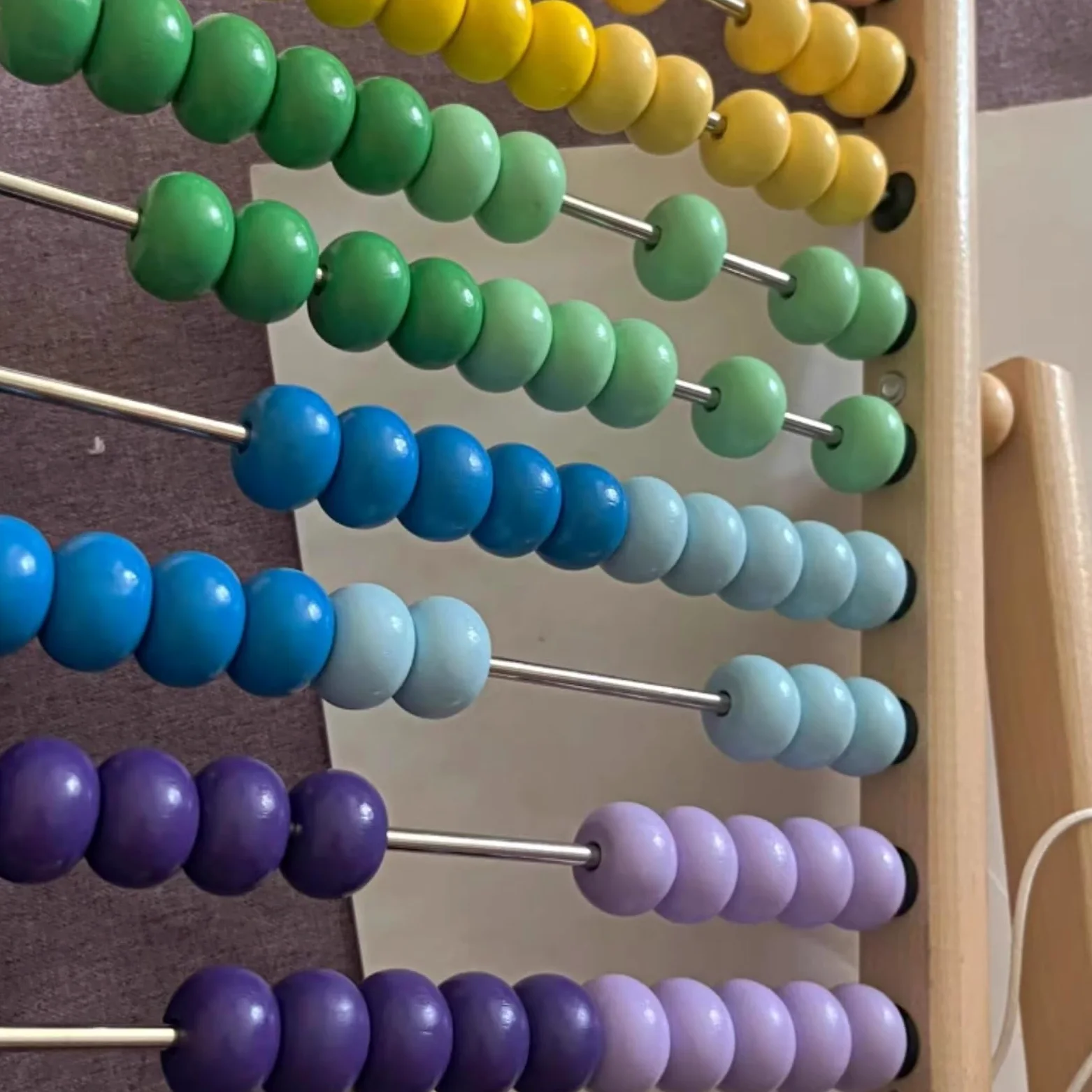Boulier Boulier Mathématique avec Perles Multicolores, en Bois À 10 Rangées, Outils d'apprentissage des Mathématiques for L'école Maternelle Fournitures Bureau