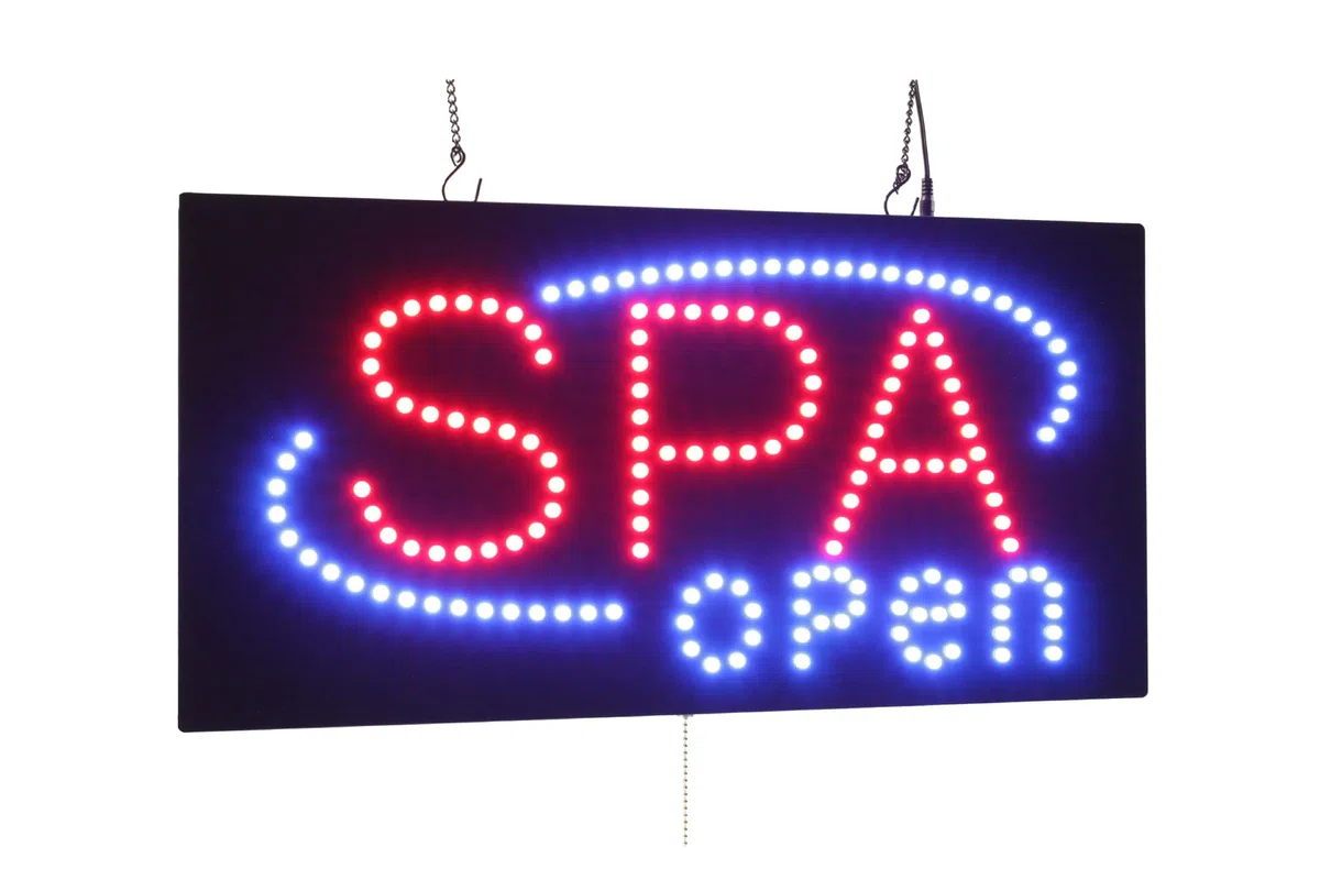 Panneau ouvert SPA, TOPKING, Signalisation, LED, néon, ouvert, magasin, fenêtre, magasin, entreprise, affichage, 61 x 30,5 cm
