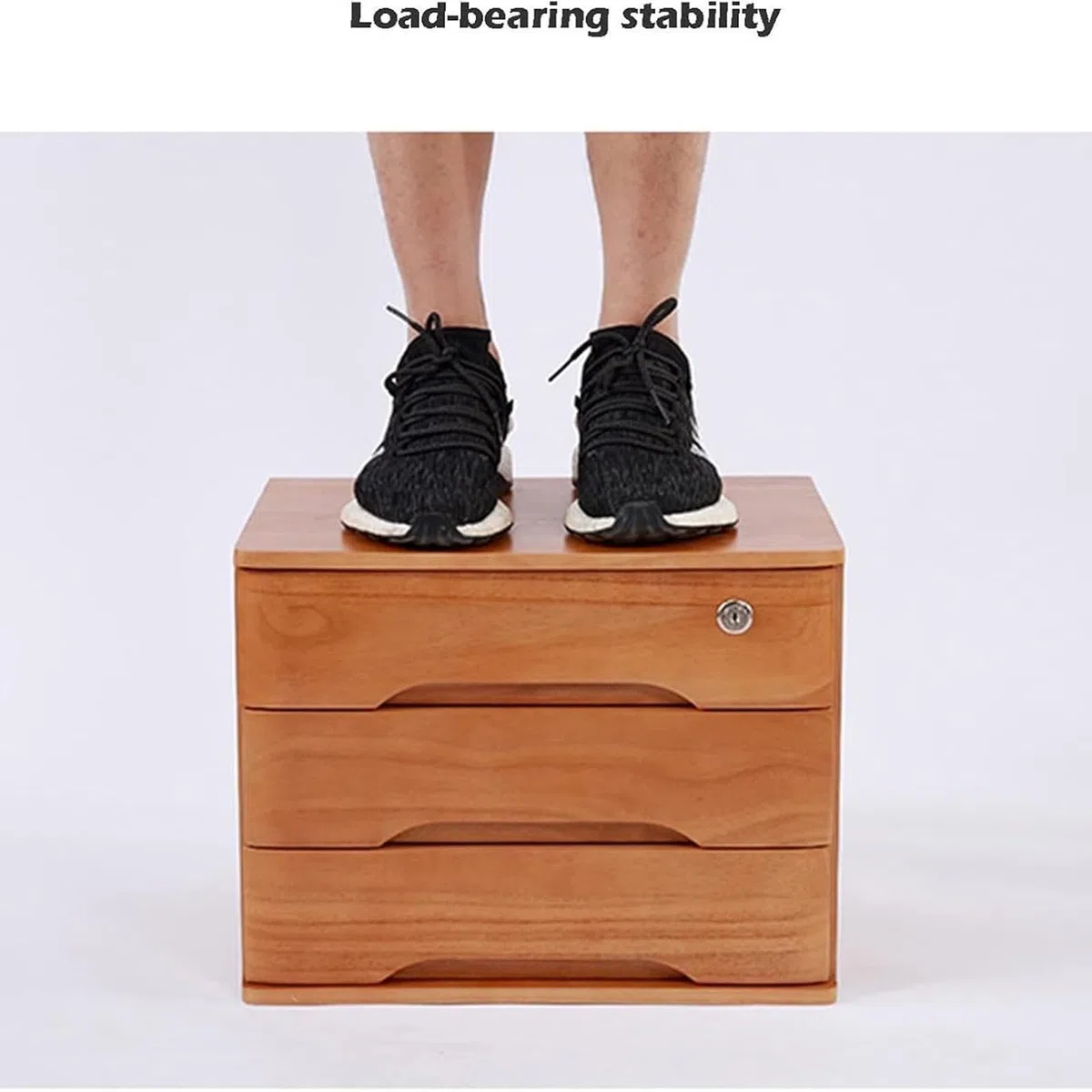 Rangement Bureau Organiseur De Bureau En Bois, Organiseur De Bureau Avec Serrure, Classeur À Plat A4, Peut Servir À Agrandir Le Support Pour Écran D'ordinateur