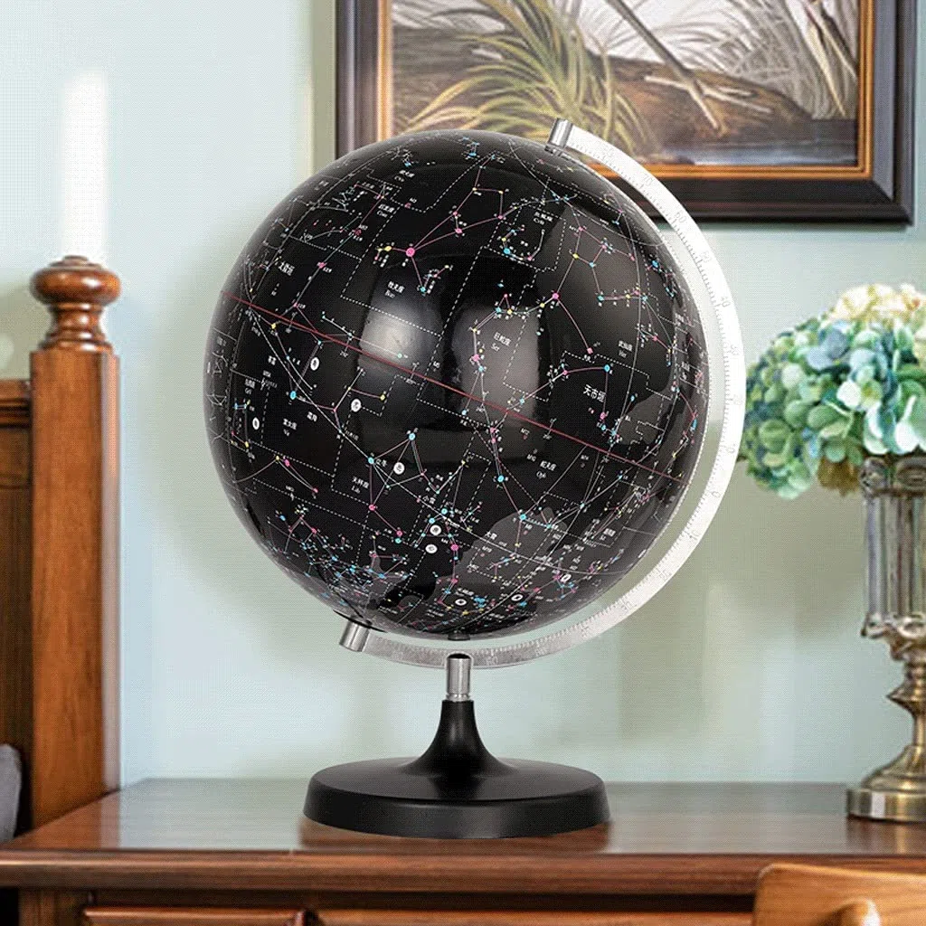 Globe, Grand globe constellation transparent noir avec marquage de texte(B)