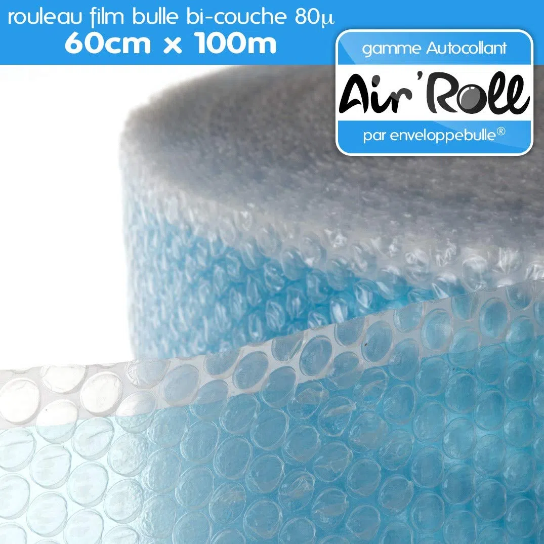 enveloppebulle 1 Rouleau de film bulle d'air largeur 60cm x longueur 100m - gamme Air'Roll AUTOCOLLANT