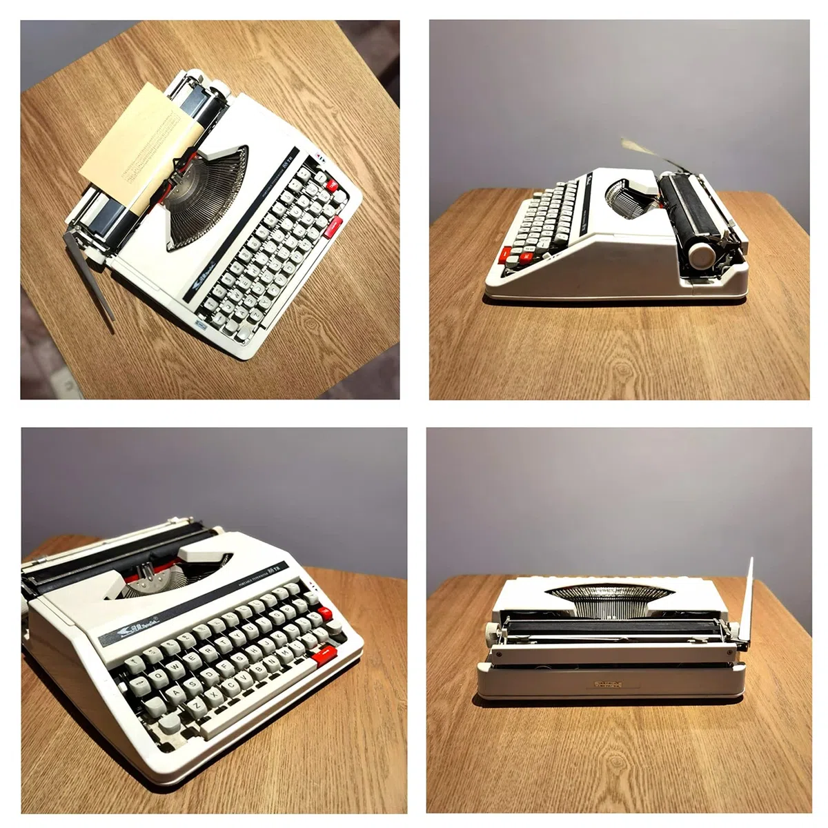 Métal Machine À Écrire Vintage, Mécanique Outil d'écriture - avec Housse de Valise et Ruban Rouge Noir 30 * 30 * 10CM