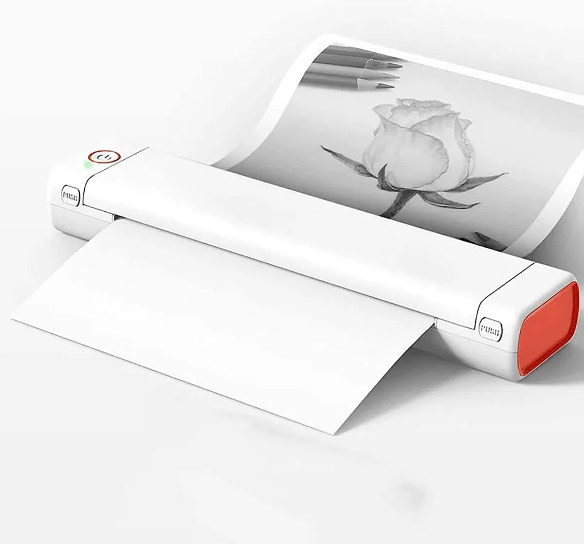 Imprimante d'étiquettes d'expédition Thermique, imprimante Mobile Bluetooth sans Fil, Prend en Charge Le Papier d'impression A4 de 216 mm de Large, Technologie sans Encre, pour Les Colis d'expédi