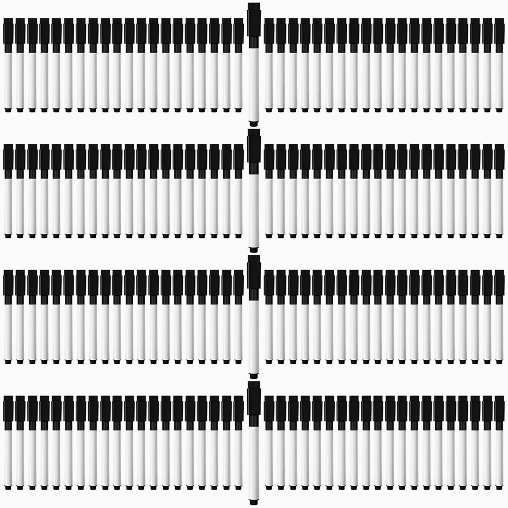 400 Marqueurs Magnétiques Effaçables à Sec pour Tableau Blanc à Pointe Fine avec Capuchon de Gomme, pour L'École, le Bureau et (Noir)