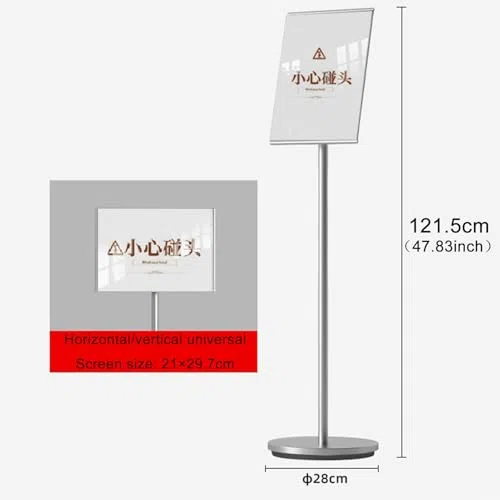 Support de panneau de sol réglable pour affichage vertical et horizontal, parfait pour le contrôle de la foule, les événements commerciaux et les avis