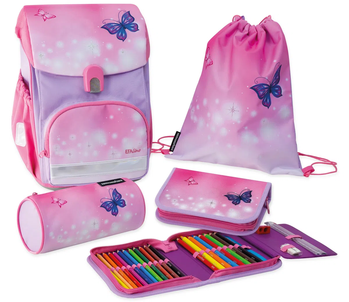 EBERHARD FABER - Ensemble Cartable Papillon, 4 pièces