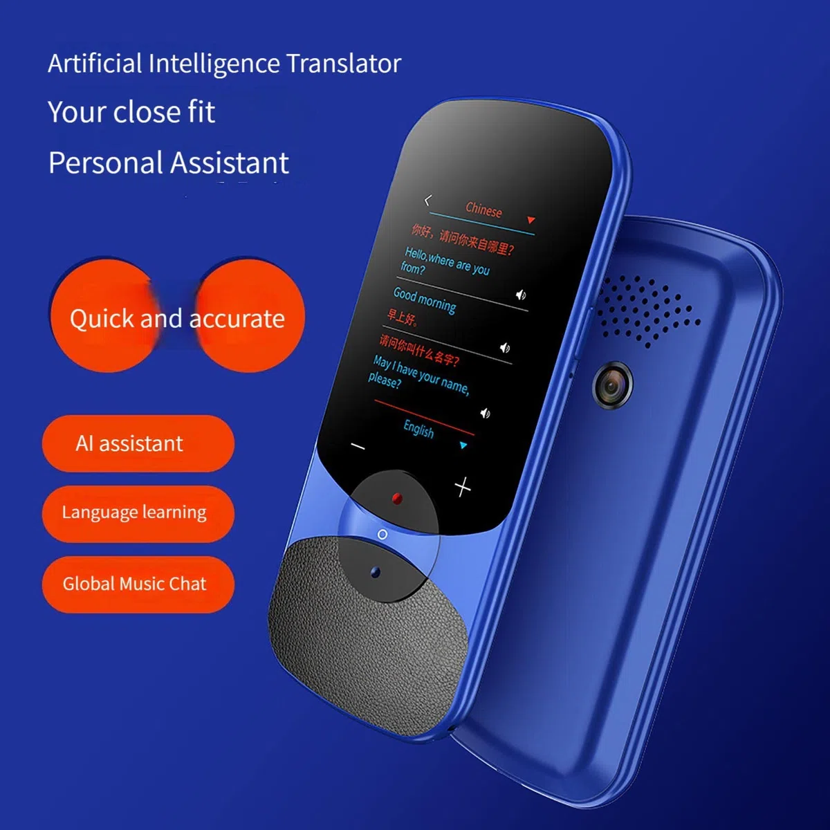 Dispositif de traduction de langue instantanée intelligent - Dispositif de traduction de langue électronique, dispositif de traduction de langue classique, traduction de photos vocales, efficacité du