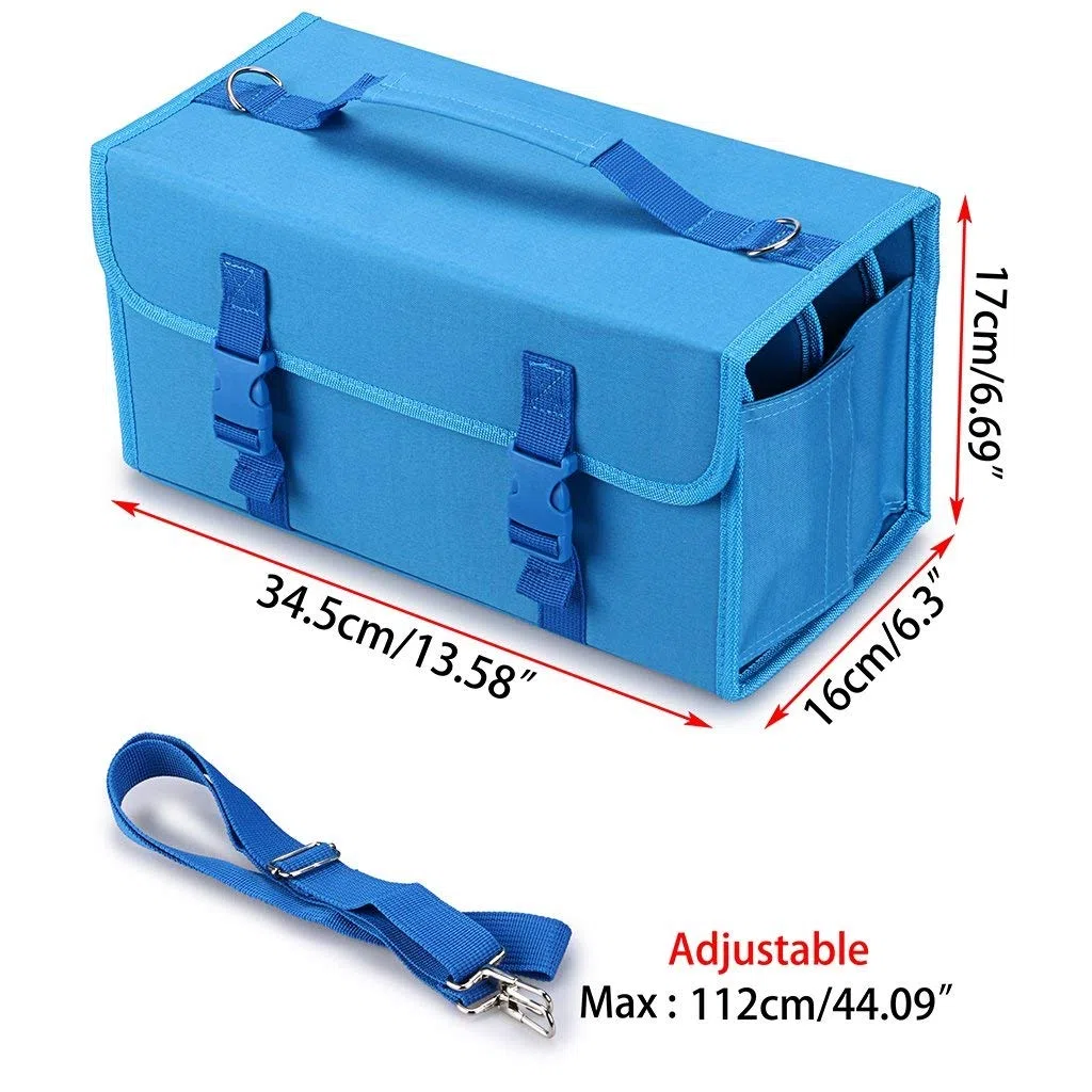 LUQIN Pen Sac Crayon Case 2 pcs Mark Touch Stylo Sac Crochets de Rangement Sac de Peinture Sac de Rangement étudiant, Apprendre (Couleur : Blue)