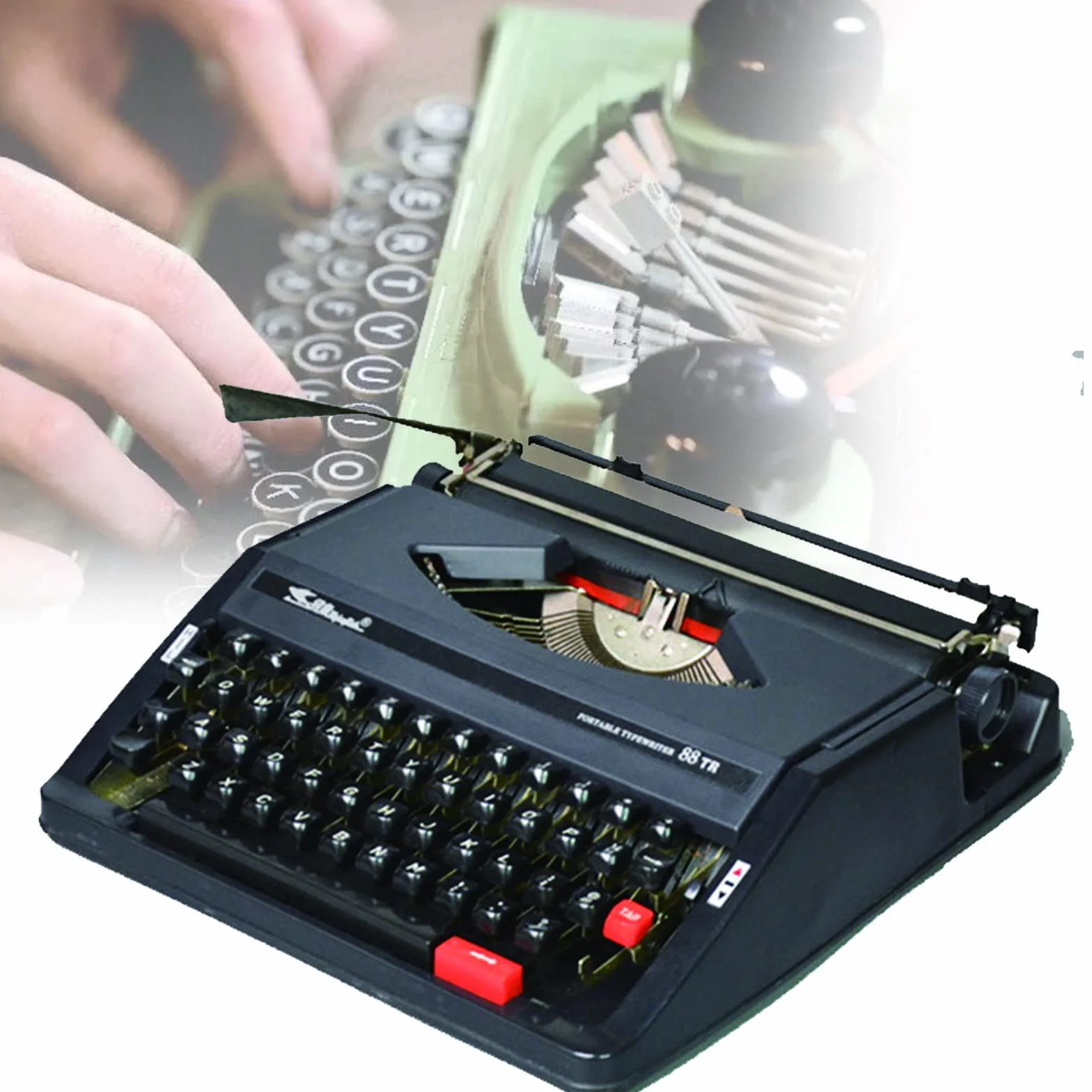 Mécanique Outil d'écriture,Machine à écrire manuelle traditionnelle,Machine à écrire De Luxe,Traitement De Texte Classique Élégant Et Durable,Machines À Écrire pour Les Écrivains,Black