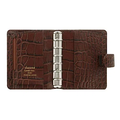 Filofax Pocket 26014 Organiseur Croc Classic, Chestnut, 2024