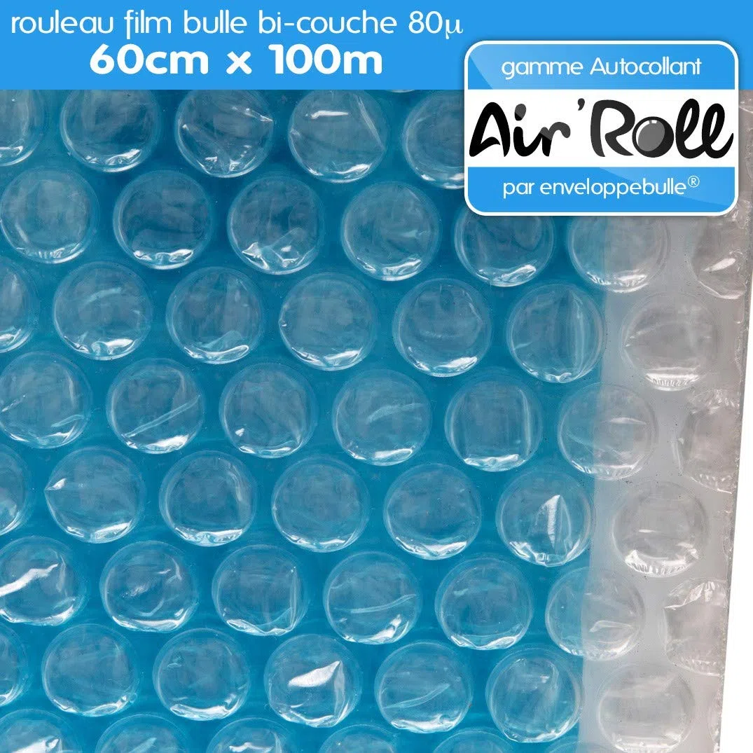 enveloppebulle 1 Rouleau de film bulle d'air largeur 60cm x longueur 100m - gamme Air'Roll AUTOCOLLANT