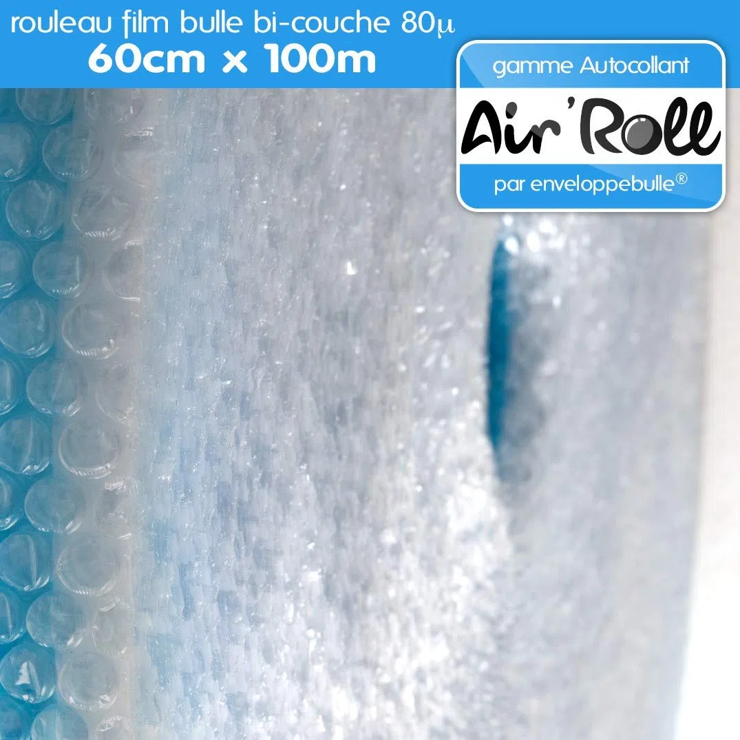 enveloppebulle 1 Rouleau de film bulle d'air largeur 60cm x longueur 100m - gamme Air'Roll AUTOCOLLANT