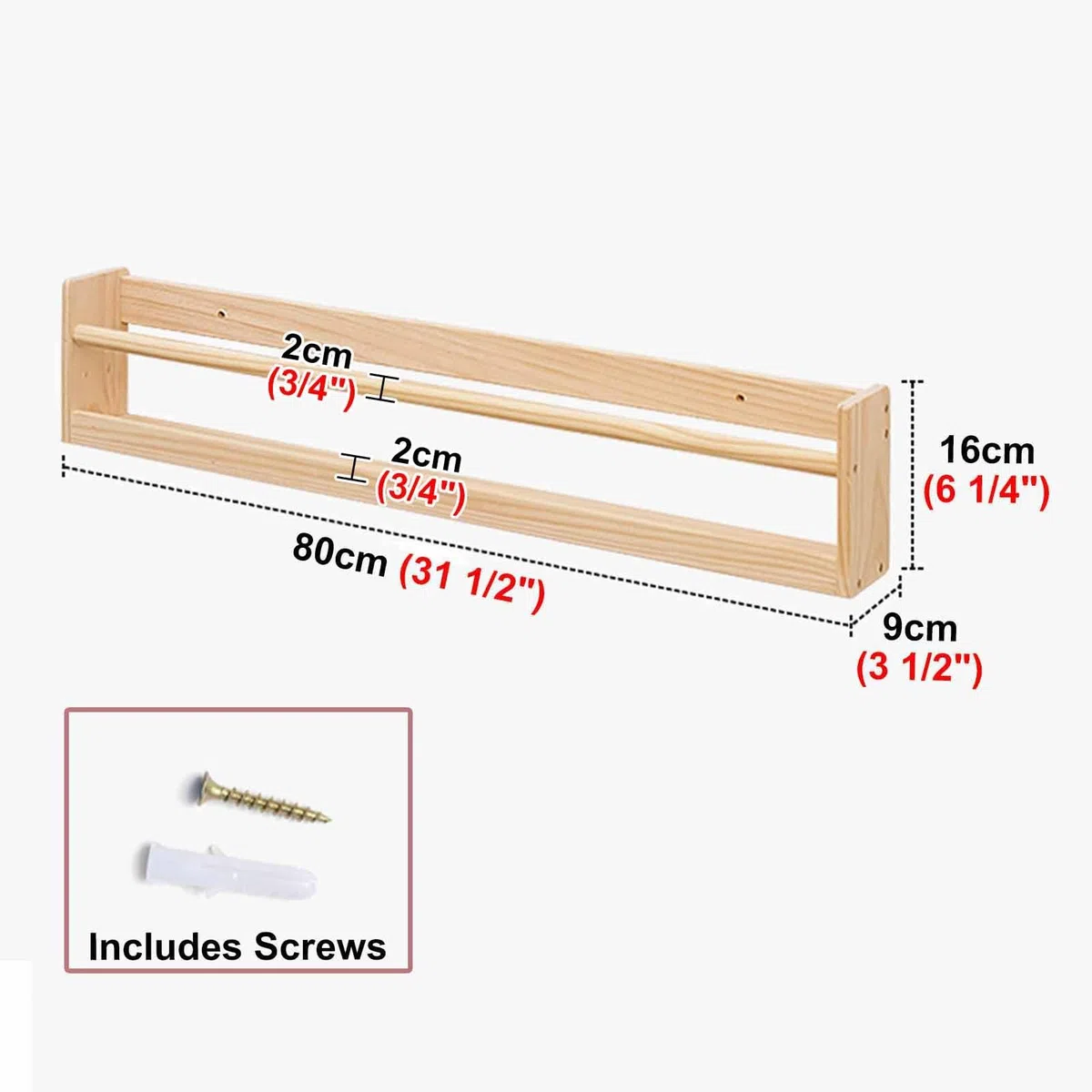 Porte-brochures, Support Mural pour Magazines en Bois, étagère de Bureau pour Salon, présentoir de brochures, dépliant de littérature (80 cm/35) (80 cm/35)