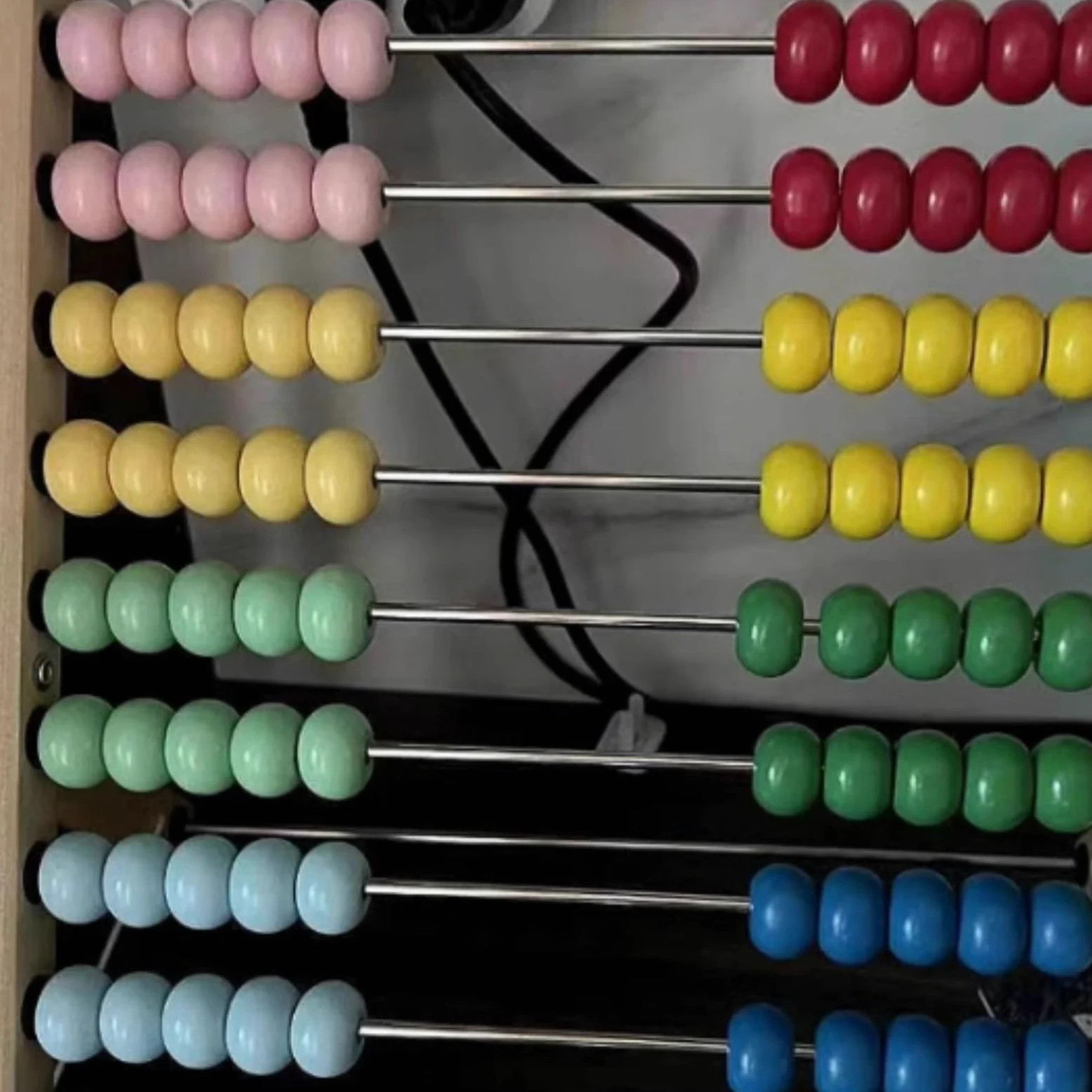 Boulier Boulier Mathématique avec Perles Multicolores, en Bois À 10 Rangées, Outils d'apprentissage des Mathématiques for L'école Maternelle Fournitures Bureau