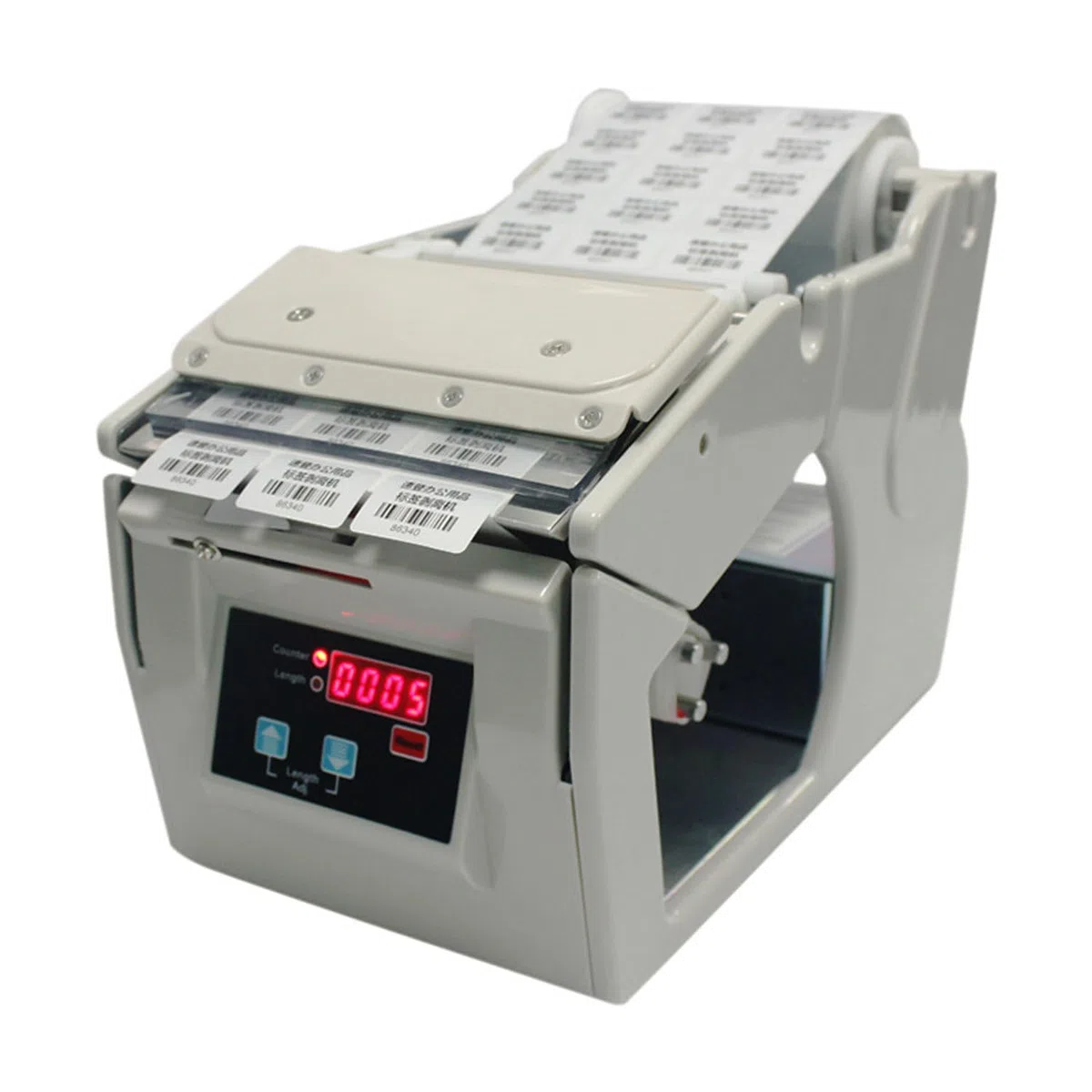 Distributeur automatique d'étiquettes électrique pour autocollants et codes-barres, hauteur réglable de 5 à 300 mm, vitesse de 2,5 à 25,4 cm par seconde, séparateur d'étiquettes efficace
