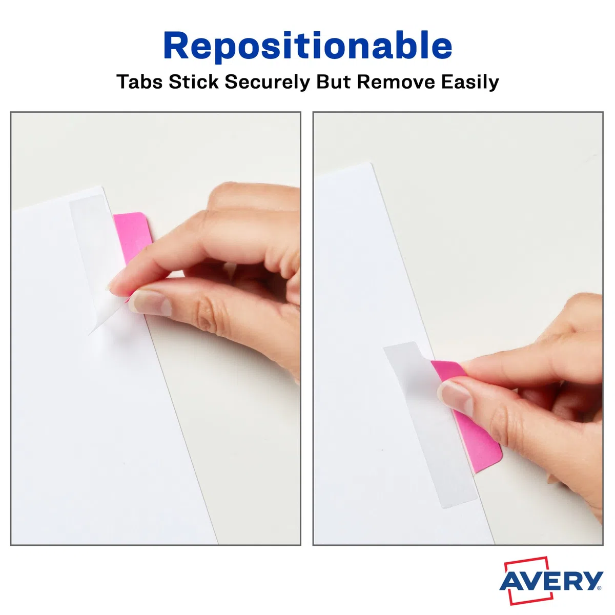 Avery Margin Ultra Tabs, 6,3 x 2,5 cm, inscriptible des 2 côtés, couleurs fluo, 24 onglets repositionnables, 72 paquets (74767)