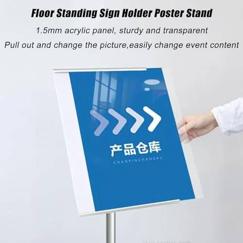 Support de panneau de sol réglable pour affichage vertical et horizontal, parfait pour le contrôle de la foule, les événements commerciaux et les avis