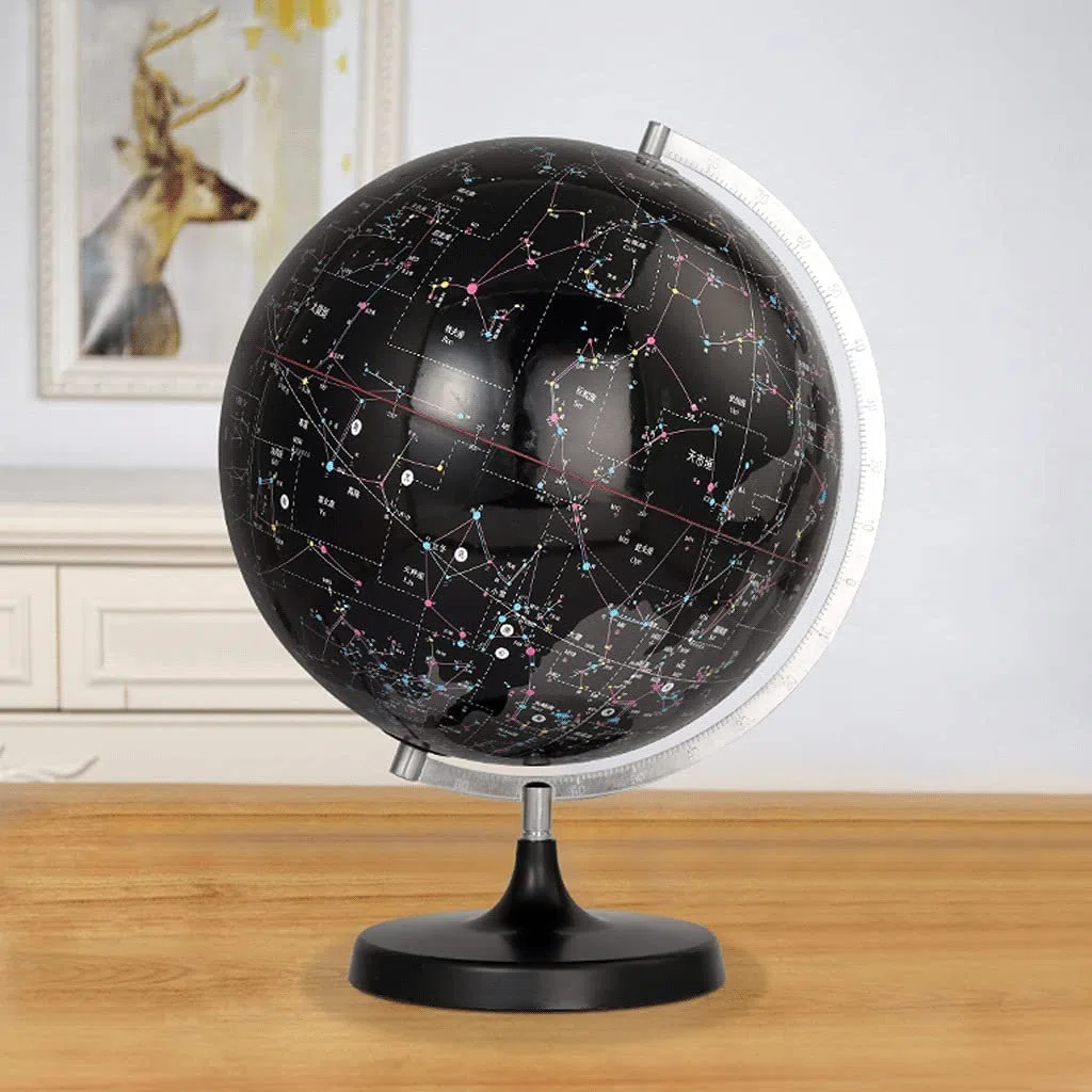 Globe, Grand globe constellation transparent noir avec marquage de texte(B)