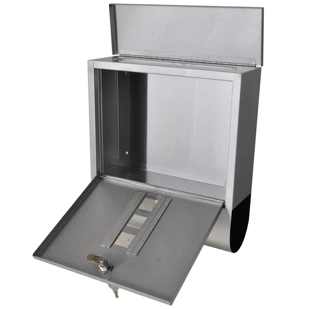 Support Double boîte à Lettre en Acier Inoxydable pour extérieur Maison Jardin Portail Cloture Balcon avec Serrure clés et Porte-Journal