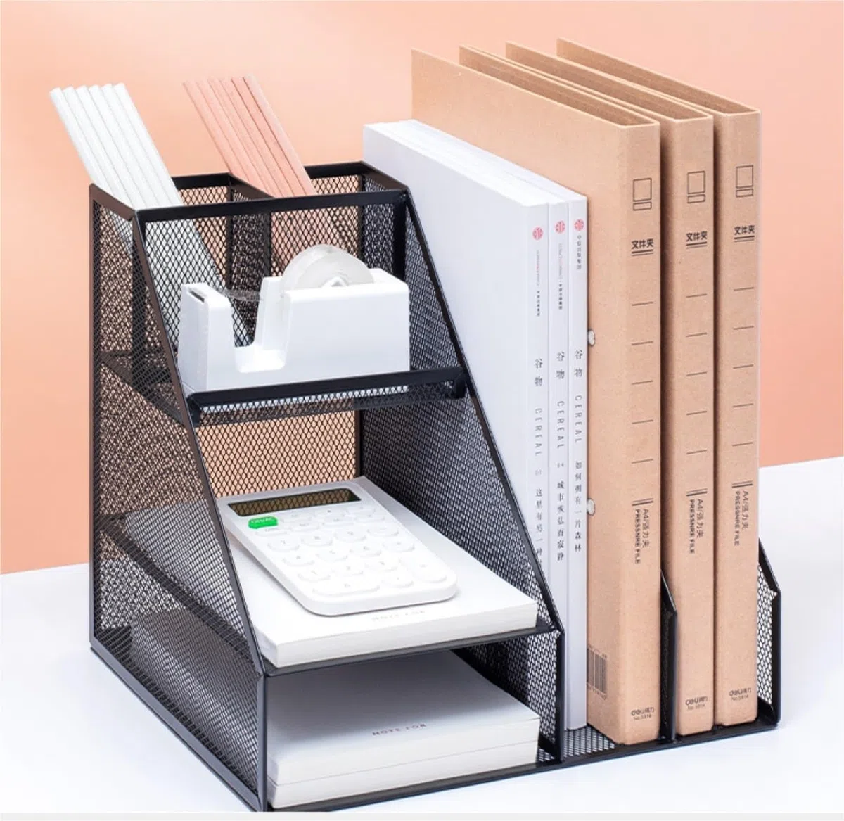 Organisateur de Bureau， Organisateurs De Bureau Et Accessoires, Organisateur De Fichiers Avec Tiroir Et Porte-stylo, Organisateur De Papier, Bac À Lettres Rangement de Bureau