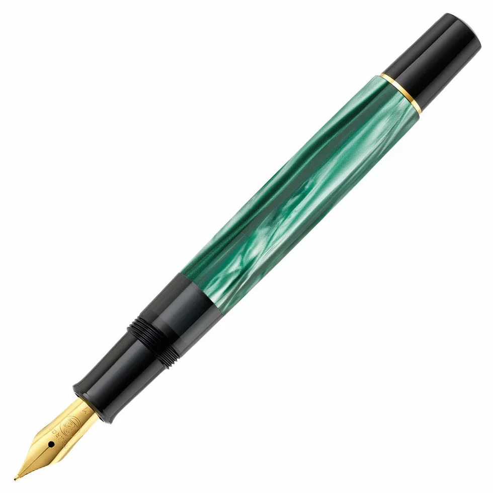 Pelikan Elegance Stylo plume de luxe Souverain M200 Pointe Moyenne Noir/Vert