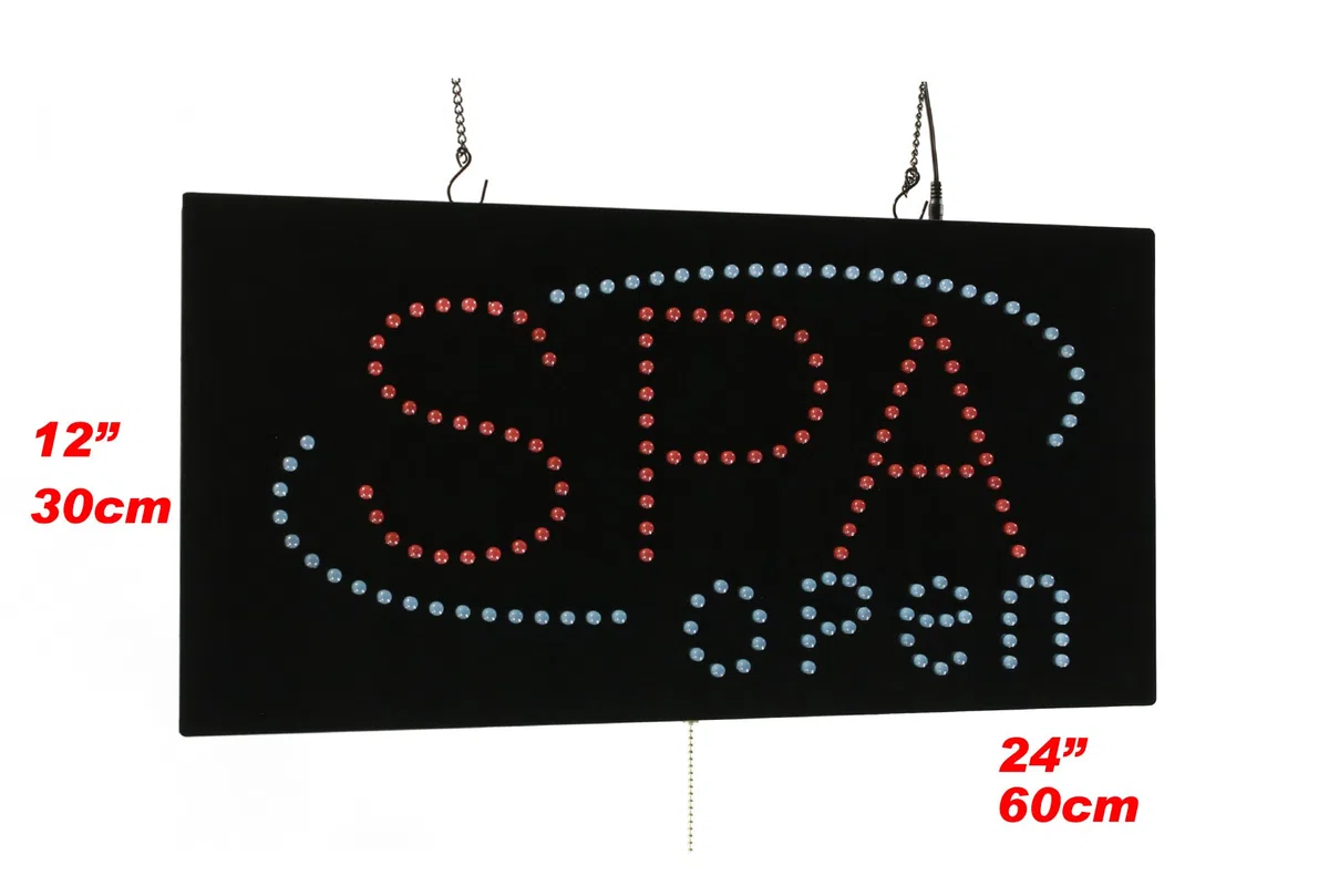 Panneau ouvert SPA, TOPKING, Signalisation, LED, néon, ouvert, magasin, fenêtre, magasin, entreprise, affichage, 61 x 30,5 cm
